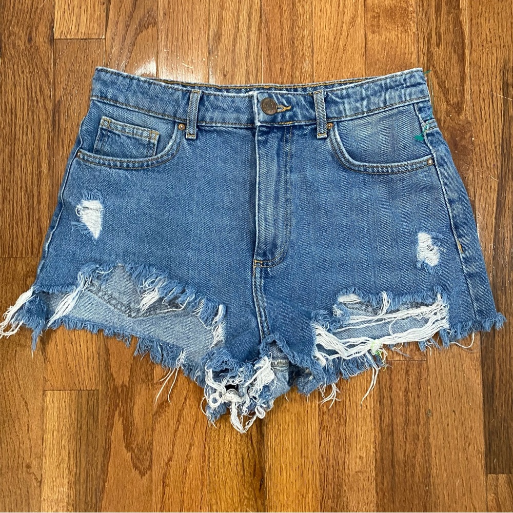 F21 Distressed Jean Shorts
